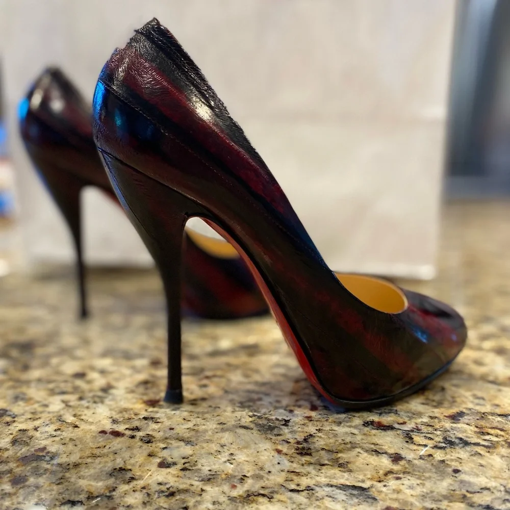 Christian Louboutin Stilettos! Burgundy/Black. Size 40. Gorgeous! - Picture 2 of 14